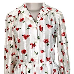 Vintage 70s Avalon Maxi Shirt Dress SZ 10